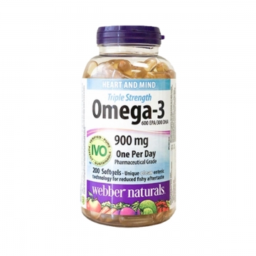 Webber Naturals/ 伟博高纯度omega-3深海鱼油 / 200粒
