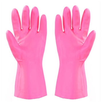 粉色橡胶手套    (M號)