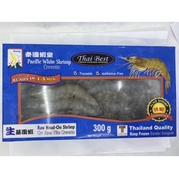 【冻品】海威泰国虾皇   生有头基围虾   30-40    300g